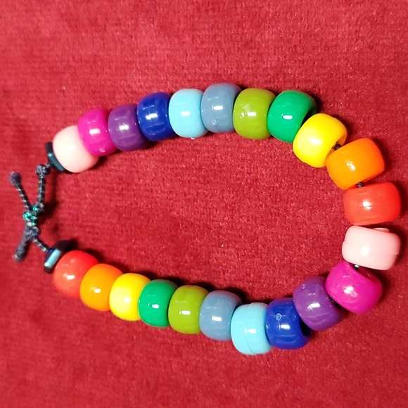 Rainbow Pony or Kandi Bead Bracelet - Picture 1 of 2